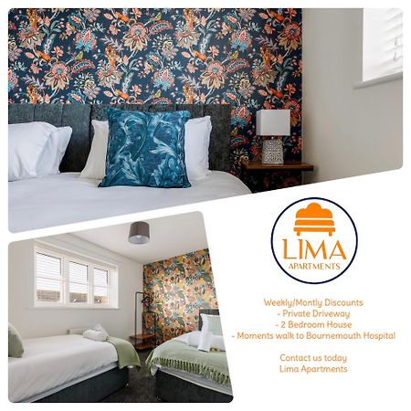 2 Bedroom House-Driveway - Bournemouth Hospital - Long Stay Discounts - Lima Apartments Ltd Exterior foto